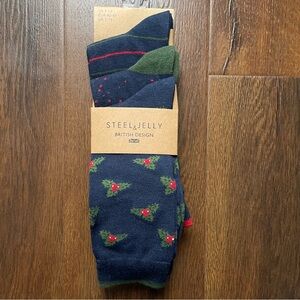 Men's Holiday Navy Socks